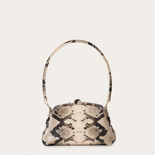 Hug Bag M, off white python pattern